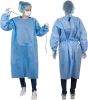 Polyethylene Robes Blue. Pack of 10 Adult Disposable Robes Large. Fluid-Resistant PE Frocks with Long Sleeves; Neck and Waist Ties. Non-Sterile Unisex