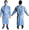 Polyethylene Robes Blue. Pack of 10 Adult Disposable Robes Large. Fluid-Resistant PE Frocks with Long Sleeves; Neck and Waist Ties. Non-Sterile Unisex