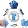 Polyethylene Robes Blue. Pack of 10 Adult Disposable Robes Large. Fluid-Resistant PE Frocks with Long Sleeves; Neck and Waist Ties. Non-Sterile Unisex